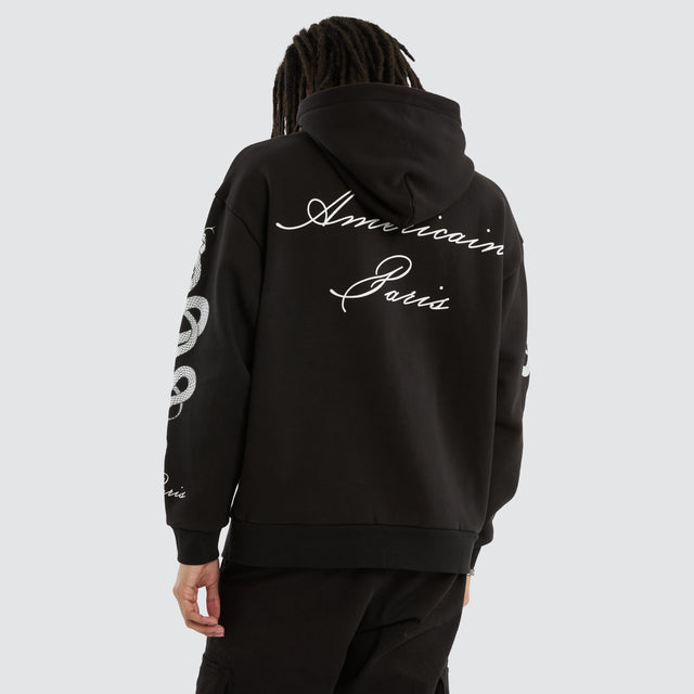 Serpent Relaxed Hoodie Jet Black