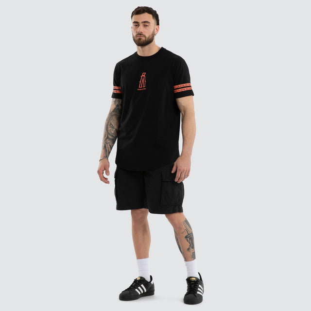 Diamond Dual Curved Tee Jet Black