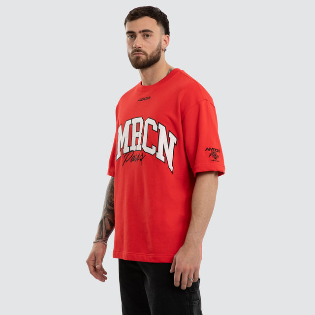 Giants Loopback Oversized Tee Poppy Red