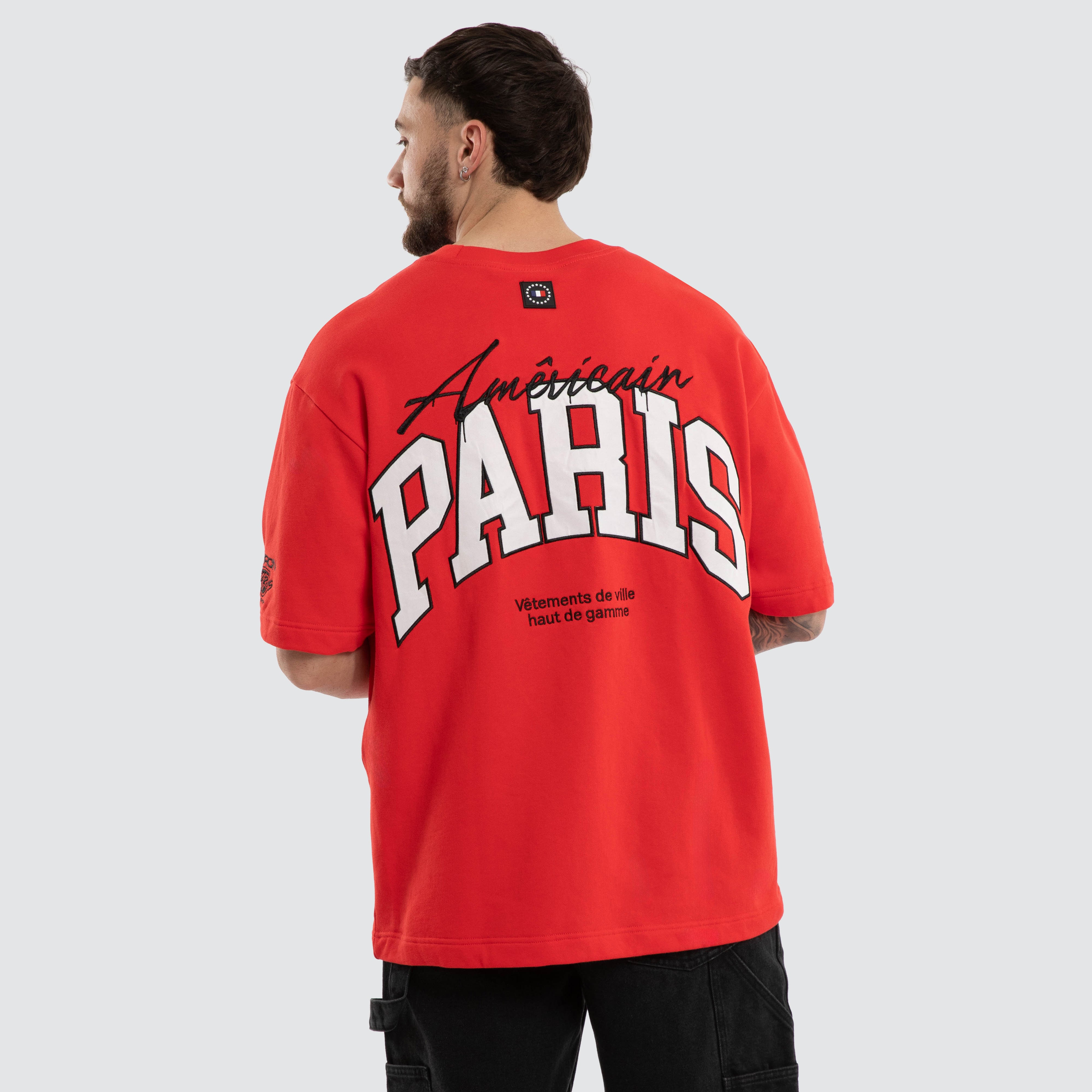Nomadic Paradise Giants Loopback Oversized Tee in Red | Neverland