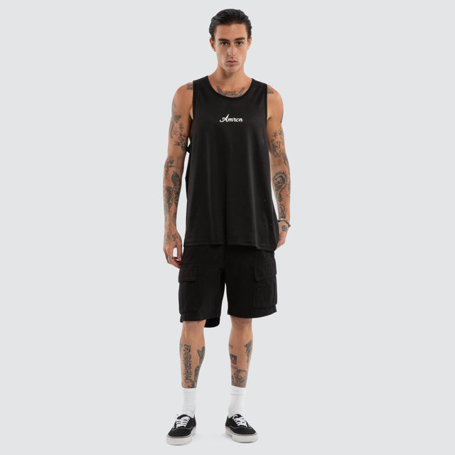 Warm Up Mesh Tank Jet Black