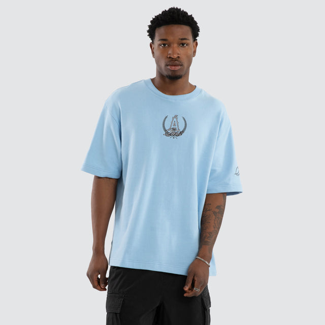 Crest Loopback Oversized Tee Placid Blue