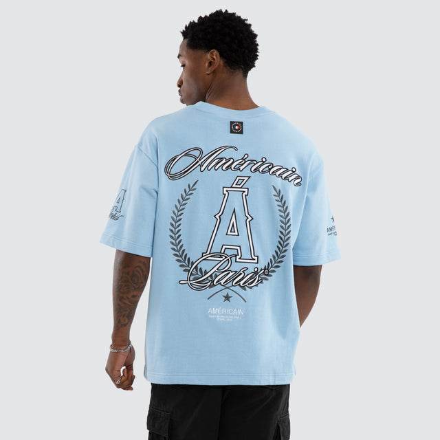 Crest Loopback Oversized Tee Placid Blue