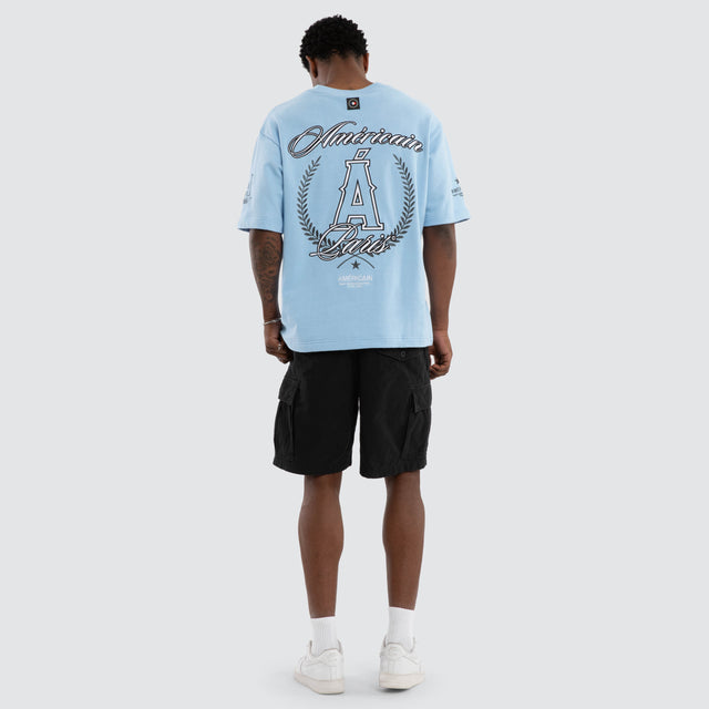 Crest Loopback Oversized Tee Placid Blue