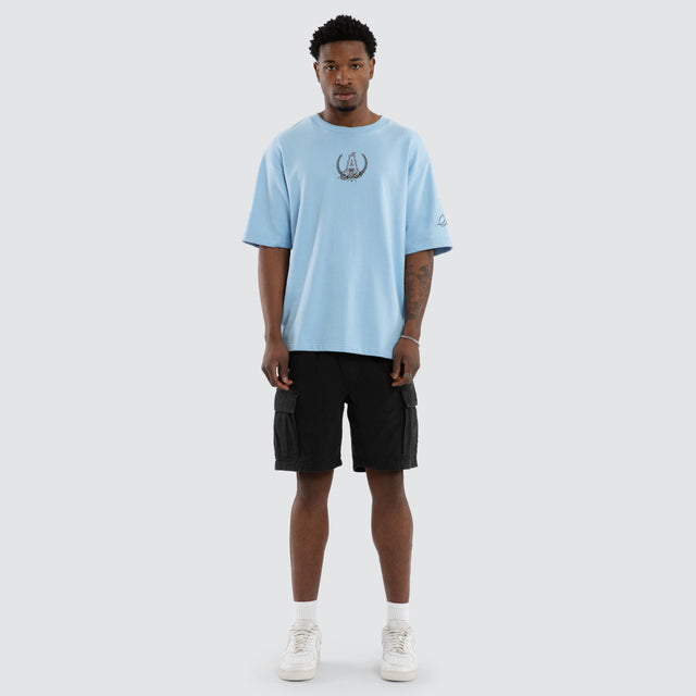Crest Loopback Oversized Tee Placid Blue