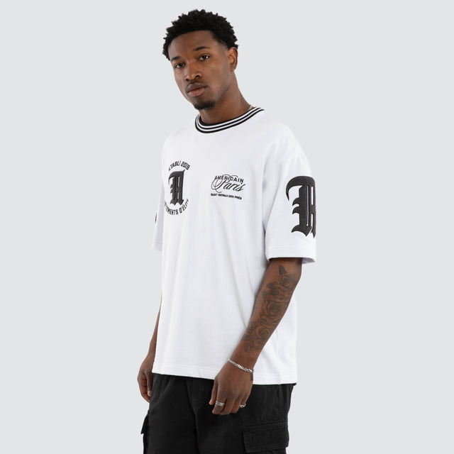 Shield Loopback Oversized Tee White
