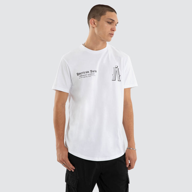 Model wears Pressure Dual Curved Tee Optical White T-Shirts White – image 1