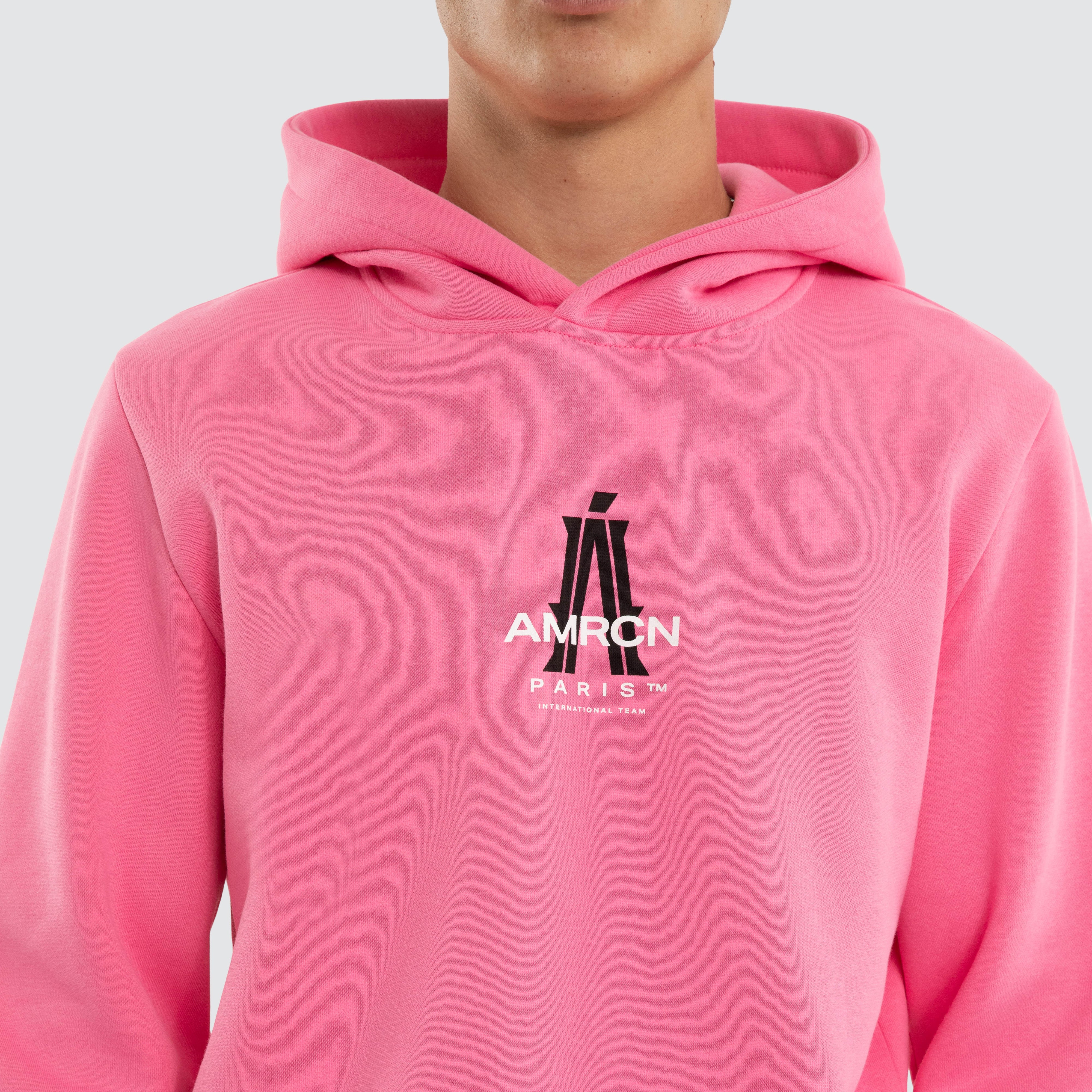 Americain Ego Dual Curved Hoodie in Pink | Neverland Store