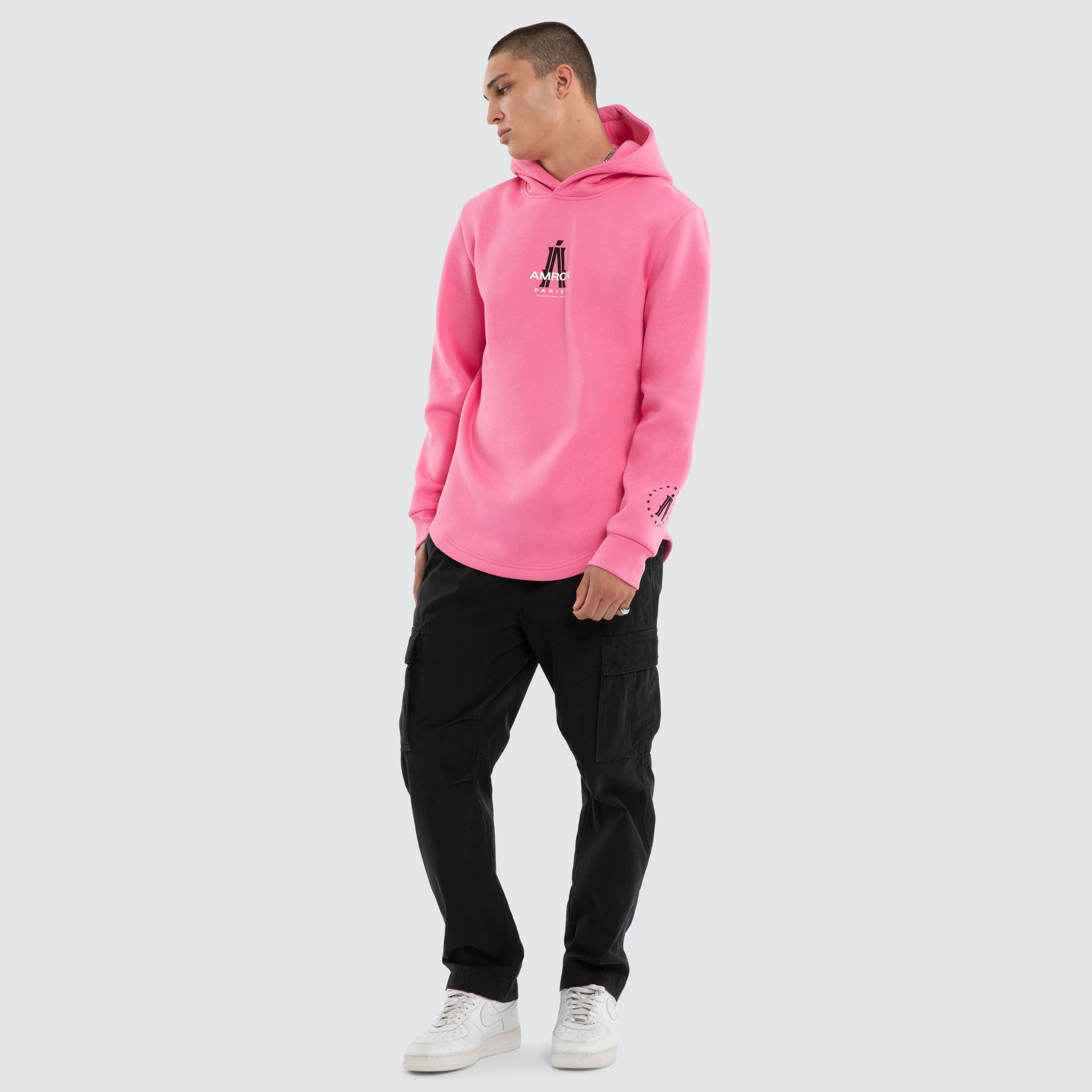 Americain Ego Dual Curved Hoodie in Pink | Neverland Store