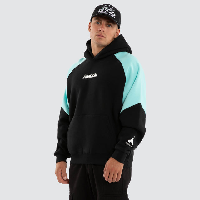 Aurora Raglan Hoodie Anthracite/Auruba Blue