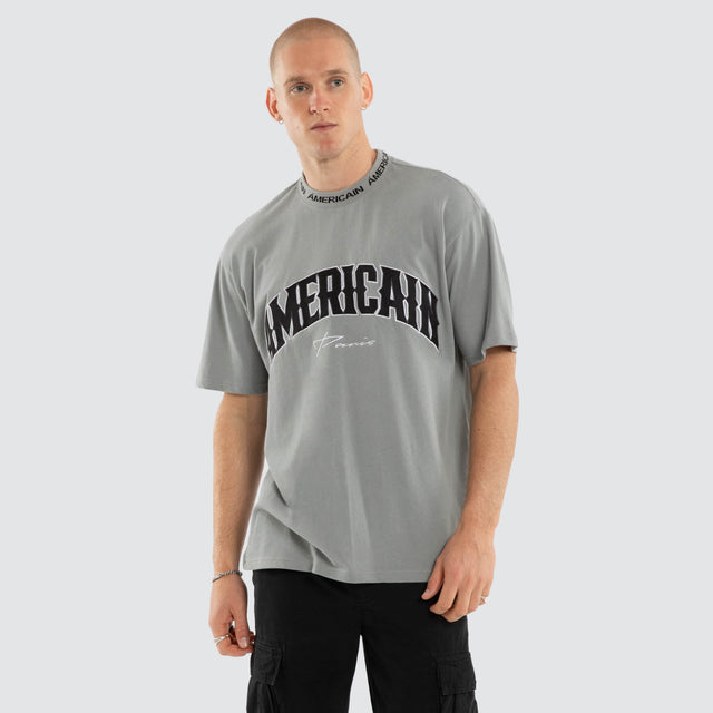 Realm Box Fit Tee Neutral Grey