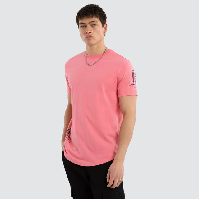 Model wears Neonrage Dual Curved Tee Pink Lemonade T-Shirts Pink – image 6