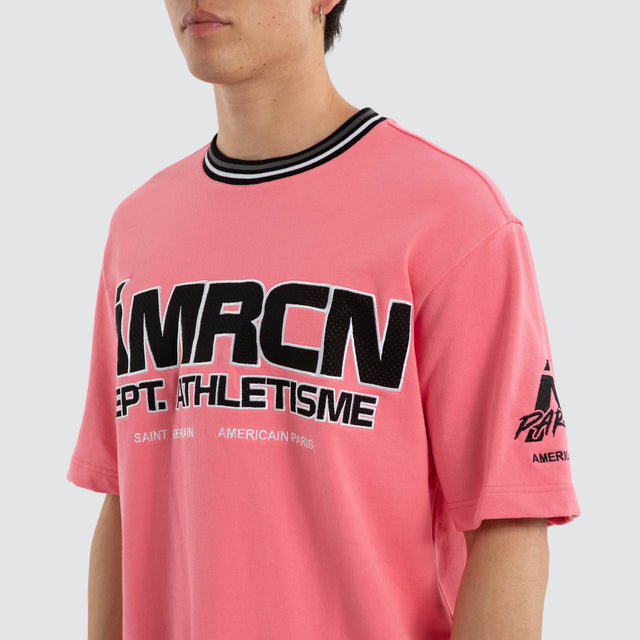 Model wears Volt Loopback Oversized Tee Pink Lemonade T-Shirts Pink – image 6