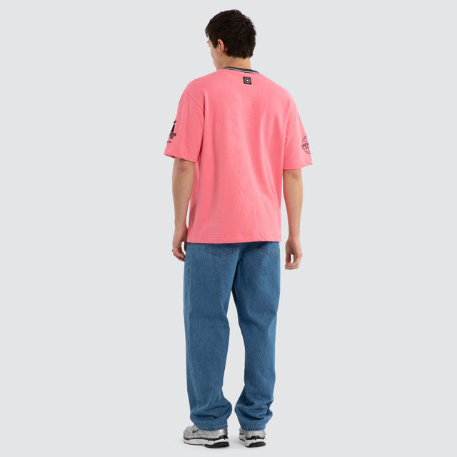 Model wears Volt Loopback Oversized Tee Pink Lemonade T-Shirts Pink – image 5