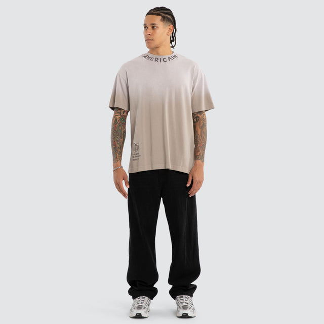 Model wears Duststorm Heavy Tee Sunbleach String T-Shirts Cream – image 4