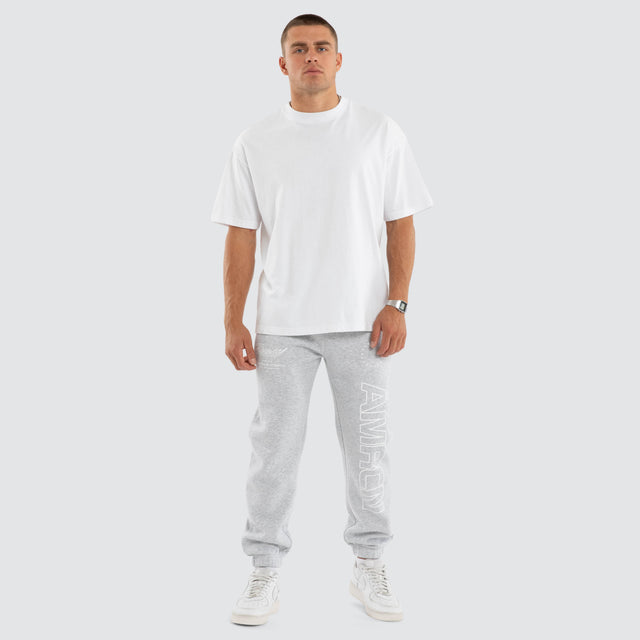 Model wears Origin Trackpant Grey Marle Trackpants Grey – image 4