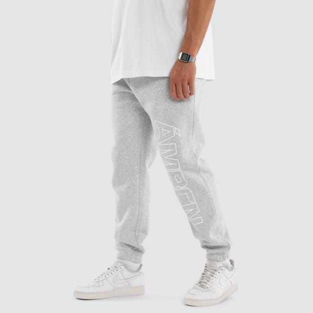 Model wears Origin Trackpant Grey Marle Trackpants Grey – image 1