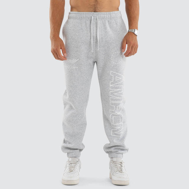 Model wears Origin Trackpant Grey Marle Trackpants Grey – image 3
