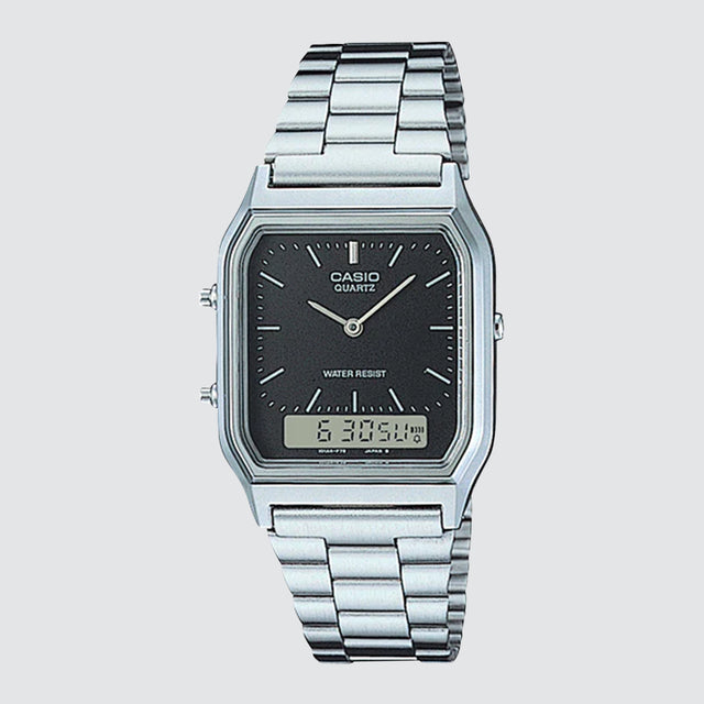Stainless Steel Dual Watch Silver