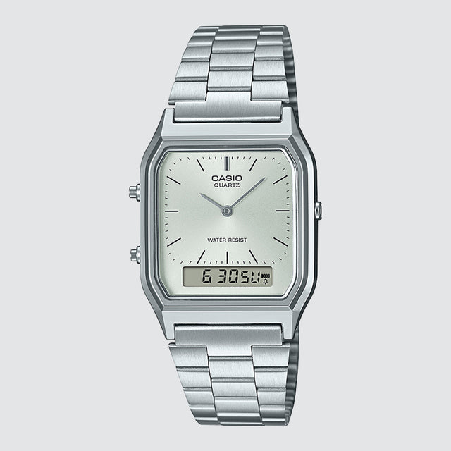 Stainless Steel Dual Watch Silver