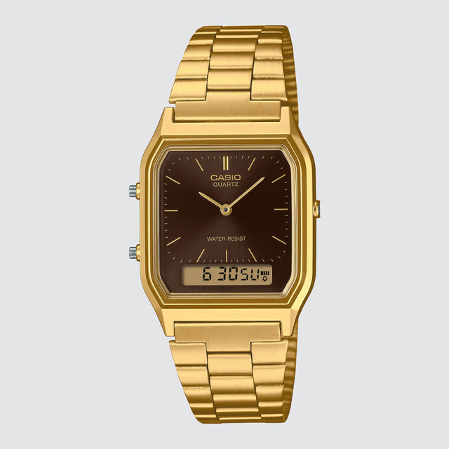 Duo Square Case Gold/Brown