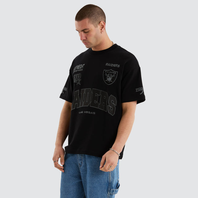 Las Vegas Raiders NFL Blacked Out Loopback Raptor Tee Jet Black