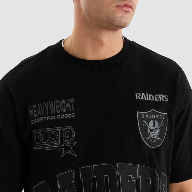 Las Vegas Raiders NFL Blacked Out Loopback Raptor Tee Jet Black