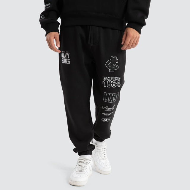 Carlton Blues AFL Mono Trackpants Jet Black