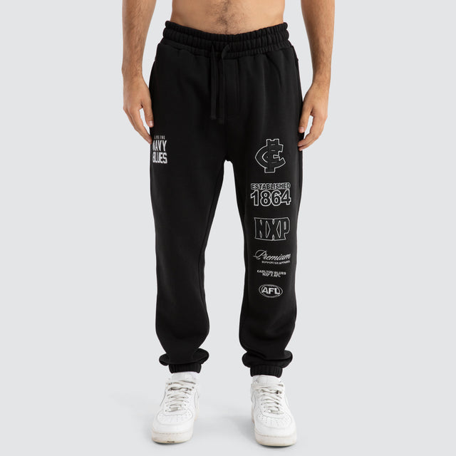 Carlton Blues AFL Mono Trackpants Jet Black