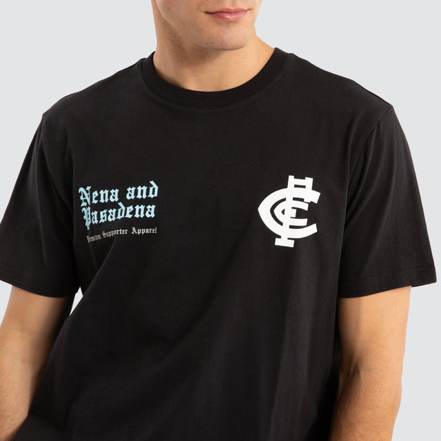 Carlton Blues AFL Vert Tee Jet Black