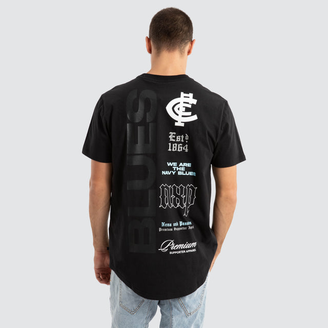 Carlton Blues AFL Vert Tee Jet Black