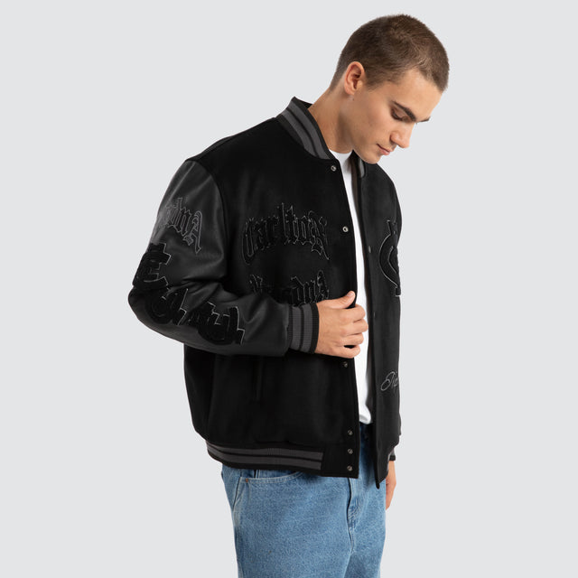 Carlton Blues AFL Ace Varsity Jacket Jet Black