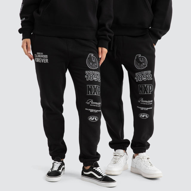 Collingwood Magpies AFL Mono Trackpants Jet Black