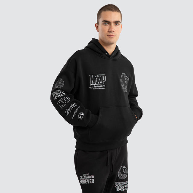 Collingwood Magpies AFL Mono Hoodie Jet Black