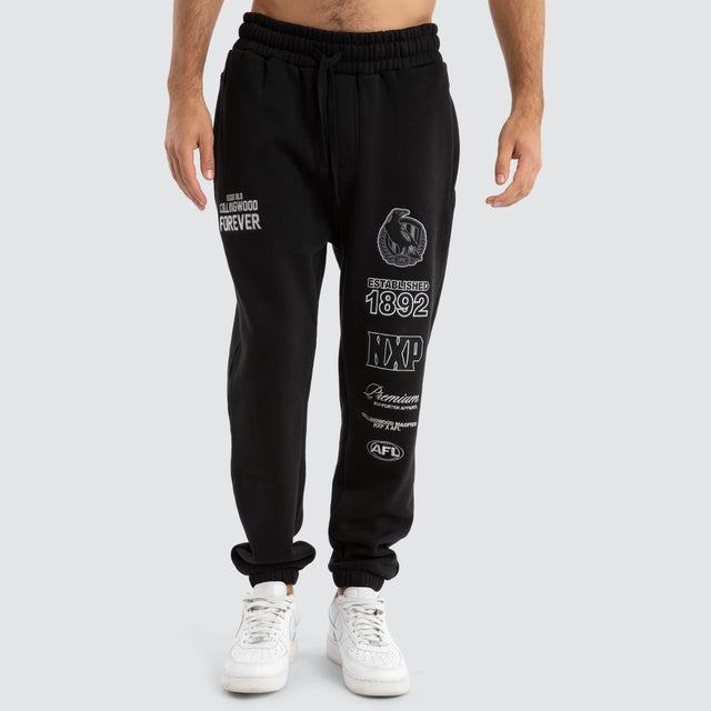 Collingwood Magpies AFL Mono Trackpants Jet Black