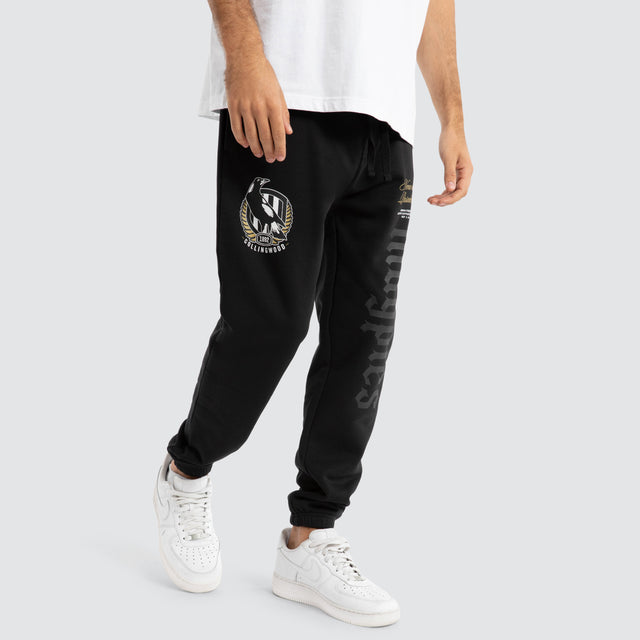 Collingwood Magpies AFL Cali Trackpants Jet Black