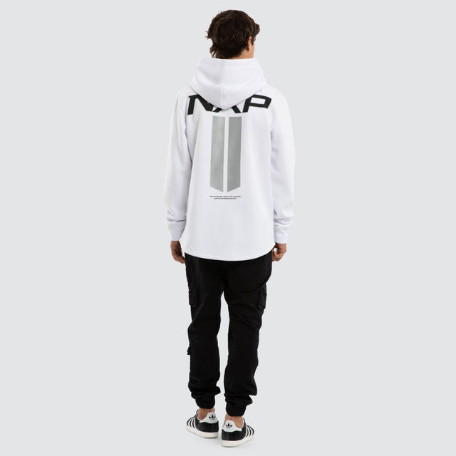 Model wears Crew Dual Curved Hoodie Optical White Hoodies White – image 5