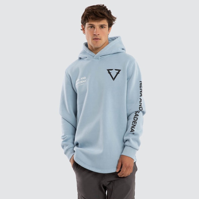 Track Dual Curved Hoodie Pigment Skyway