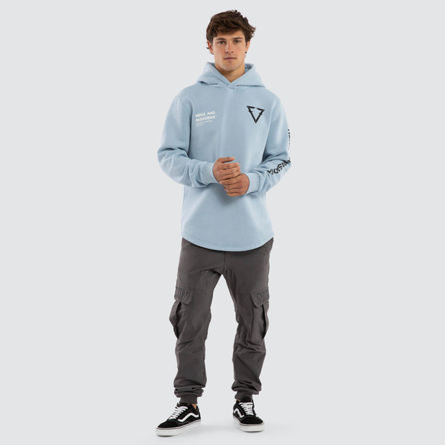 Track Dual Curved Hoodie Pigment Skyway