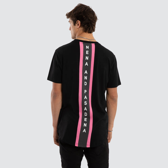 Linear Dual Curved Tee Jet Black