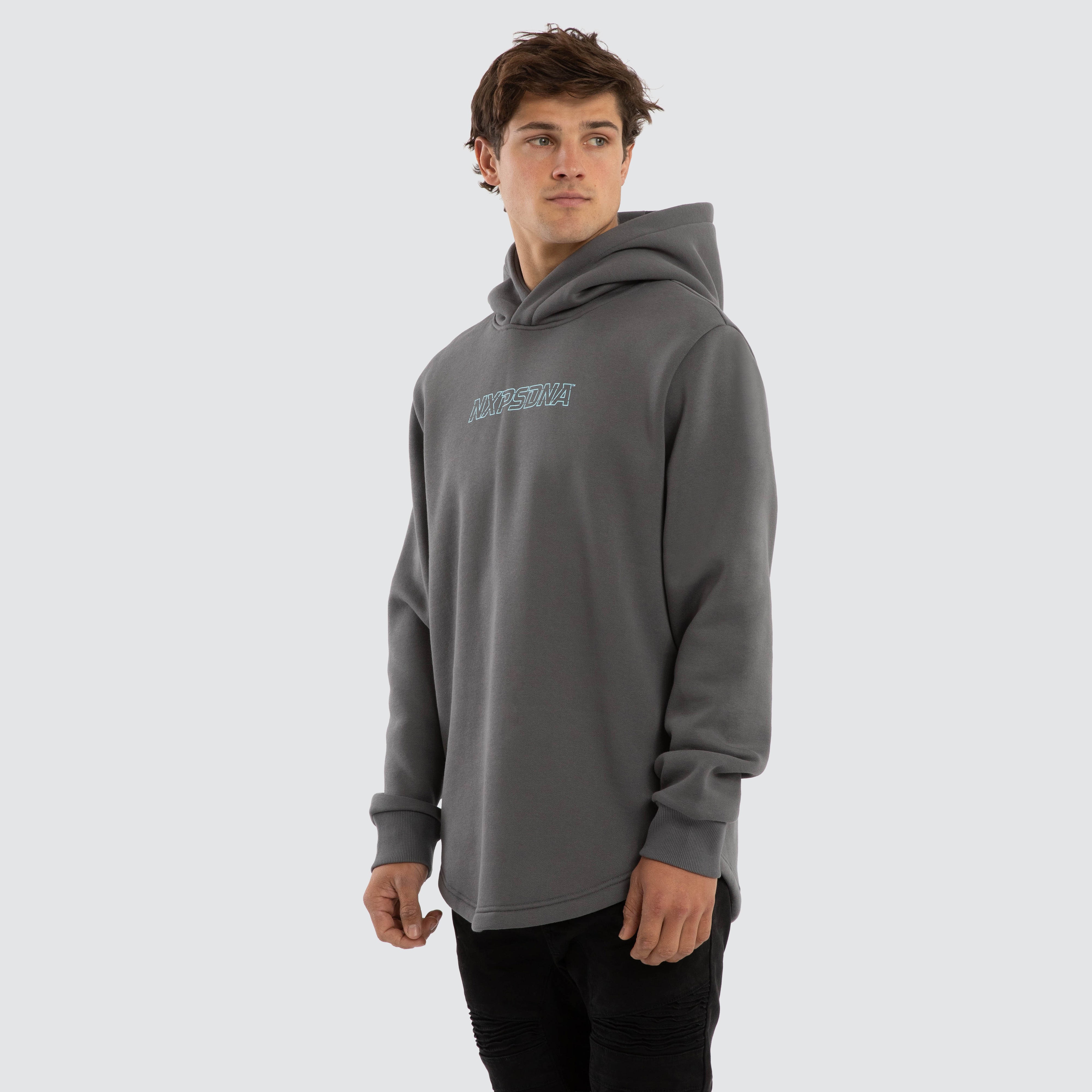 NXP Public Dual Curved Hoodie in Grey | Neverland Store