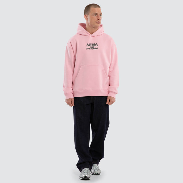Model wears Qualifying Relaxed Hoodie Orchid Pink Hoodies Pink – image 2