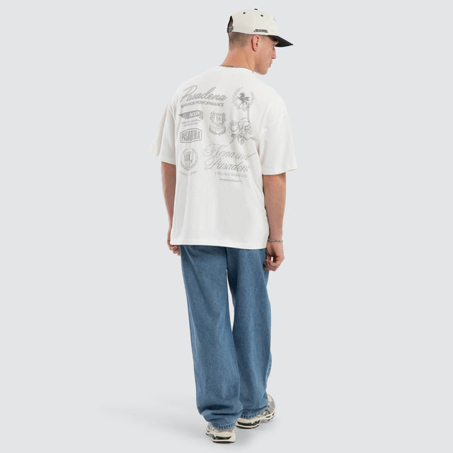 Model wears Strategy Raptor Tee Natural White T-Shirts White – image 5