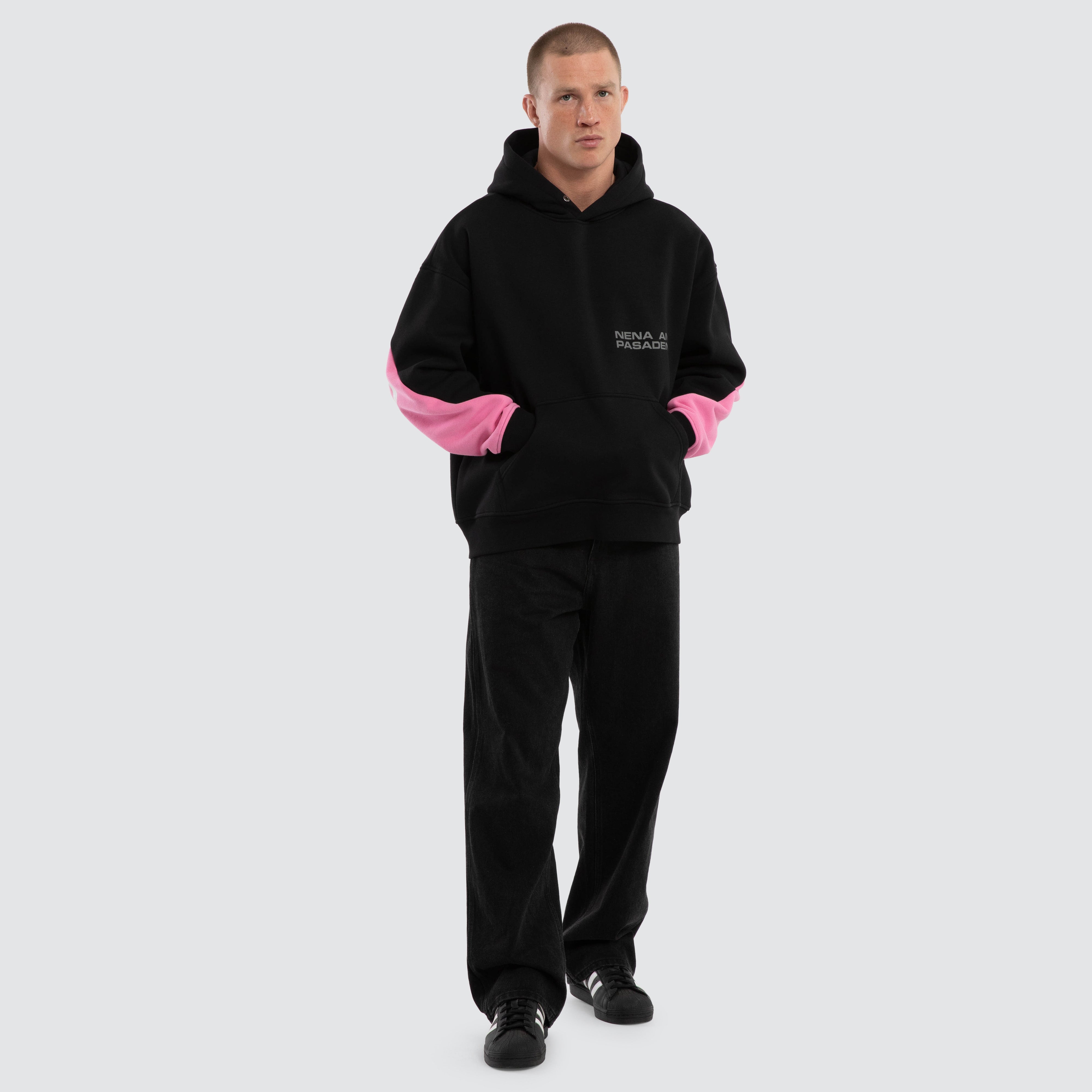 新品 anytee Black Pink Two Tone Hoodie 2XL anytee classics] 
