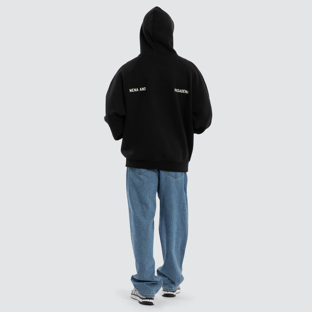 Rich Raglan Fleece Hoodie Anthracite Black