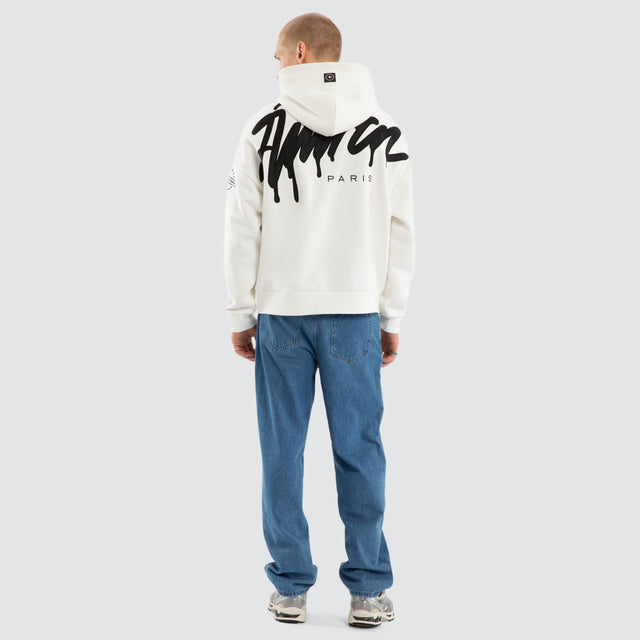Model wears Idol Relaxed Drop Shoulder Hoodie Natural White Hoodies White – image 5