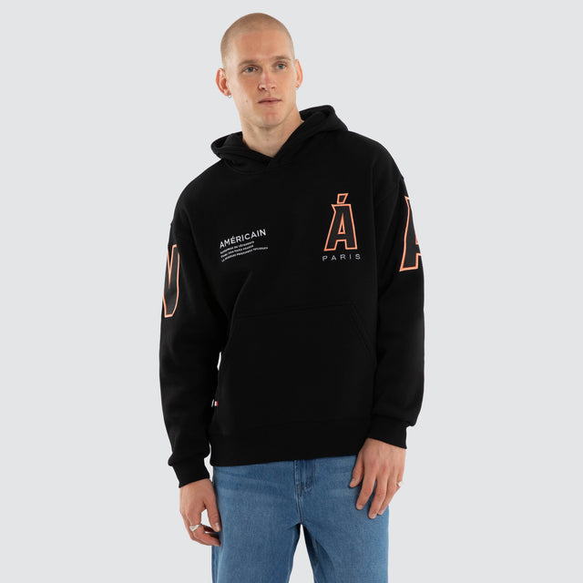 Credential Relaxed Hoodie Jet Black