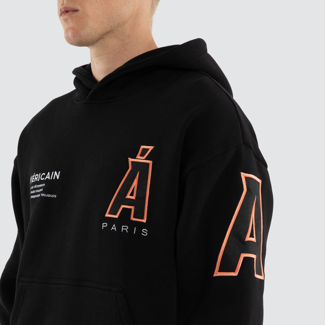 Credential Relaxed Hoodie Jet Black