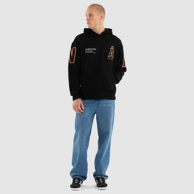 Credential Relaxed Hoodie Jet Black