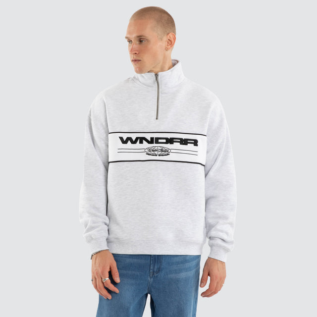 Maison 1/4 Zip Sweater White Marle
